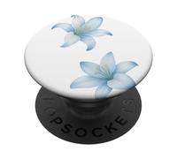 Preppy Cute Pastel Blue Lily Lillies Flower Floral PopSockets Adhesive PopGrip