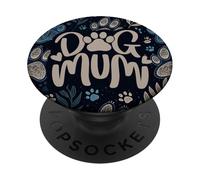 Preppy Dark Blue Garden Plants Girls Cute Boho Dog Mum Paws PopSockets Adhesive PopGrip