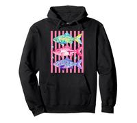 Preppy Fish Striped Retro Summertime Travel Beach Vacation Pullover Hoodie