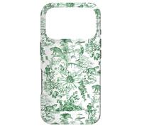Preppy Forest Green Asian Jungle Toile Monkey, Leopard Lotus Case for iPhone 17 Pro