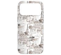 Preppy French Brown Paris Toile Cafe Poodle Eiffel Arc Trees Case for iPhone 17 Pro Max