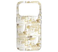Preppy French Mustard Paris Toile Cafe Poodle Eiffel Arc Case for iPhone 17 Pro