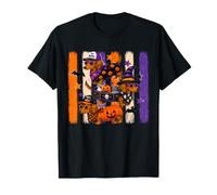 Preppy Funny Witchy Stripes Doxie Dachshund Weiner Halloween T-Shirt