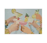 Preppy Girls' Night Out Martini Art Canvas Poster Wall Art Decor Print Picture Paintings for Living Room Bedroom Decoration 08x12inch(20x30cm)