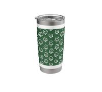 Preppy Green Flower Pattern Hand Painted Stainless Steel Insulated Tumbler
