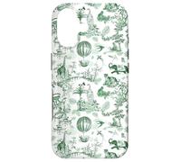 Preppy Green Toile Chinoiserie with Leopard Monkey Palms Case for iPhone 17