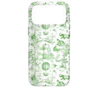 Preppy Green Toile Chinoiserie with Leopard, Monkey, Palms Case for iPhone 17 Pro Max