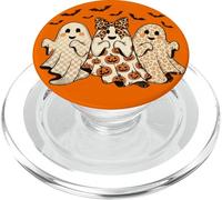Preppy Halloween Leopard Cute Ghost Trio Retro Aesthetic PopSockets PopGrip for MagSafe
