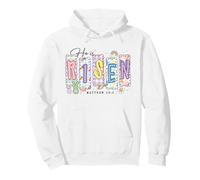 Preppy He Has Risen Christian Easter Religious Bible Verse Pullover Hoodie
