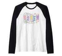 Preppy He Has Risen Christian Easter Religious Bible Verse Raglan Baseball Tee