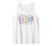 Preppy He Has Risen Christian Easter Religious Bible Verse Tank Top