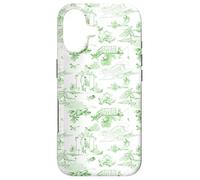 Preppy Kelly Green Toile Coastal Seaside Beach Chinoiserie Case for iPhone 17