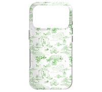 Preppy Kelly Green Toile Coastal Seaside Beach Chinoiserie Case for iPhone 17 Pro