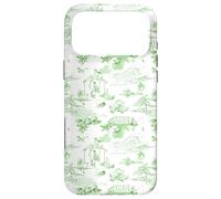 Preppy Kelly Green Toile Coastal Seaside Beach Chinoiserie Case for iPhone 17 Pro Max