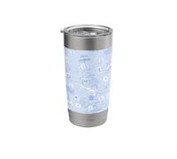 Preppy Light Blue Mah Jongg Toile Monkeys, Leopards, Palms Stainless Steel Insulated Tumbler
