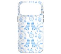 Preppy Light Blue Toile Golden Retriever Dog Case for iPhone 17 Pro Max