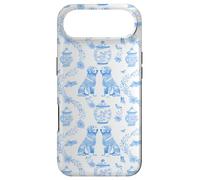 Preppy Light Blue Toile Golden Retriever Dog Case for iPhone Air