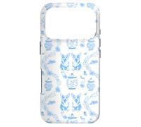 Preppy Light Blue Toile Welsh Pembroke Corgi Dog Case for iPhone 17 Pro