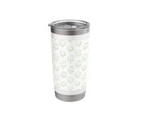 Preppy Light Green Flower Pattern Hand Painted Stainless Steel Insulated Tumbler