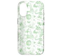 Preppy Light Green Toile Chinoiserie with Leopard, Monkey Case for iPhone 17