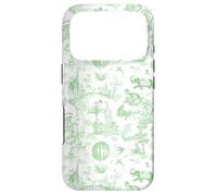 Preppy Light Green Toile Chinoiserie with Leopard, Monkey Case for iPhone 17 Pro