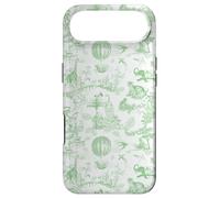 Preppy Light Green Toile Chinoiserie with Leopard, Monkey Case for iPhone Air