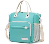 Preppy Lunch Box for Women Aesthetic Insulated Lunch Bag for Young Ladies Female, Teal