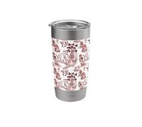 Preppy Maroon Red Willow Pattern Chinoiserie Toile Stainless Steel Insulated Tumbler