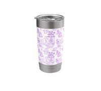 Preppy Mauve Willow Pattern Chinoiserie Toile Stainless Steel Insulated Tumbler