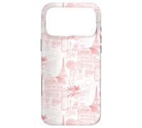 Preppy Peach Coral Paris Toile Cafe Poodle Eiffel Arc Trees Case for iPhone 17 Pro Max