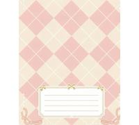 Preppy Pink Composition Notebook - Elegant Checkered Aesthetic Journal: Chic pastel notebook for girls, students, and preppy style lovers