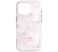 Preppy Pink Paris Toile Cafe Poodle Eiffel Arc Trees Case for iPhone 16 Pro