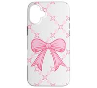 Preppy Pink Ribbon Bow And Trendy Coquette Aesthetic Stuff Case for iPhone 16 Plus
