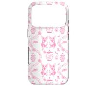 Preppy Pink & White Toile Corgi Dog Case for iPhone 17 Pro