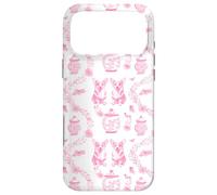Preppy Pink & White Toile Corgi Dog Case for iPhone 17 Pro Max