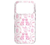 Preppy Pink & White Toile Golden Retriever Dog Case for iPhone 17 Pro
