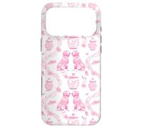 Preppy Pink & White Toile Golden Retriever Dog Case for iPhone 17 Pro Max