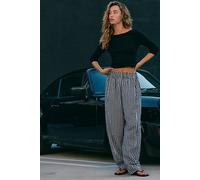 Preppy Poplin Gingham Trousers at Free People in Black Combo, Size: Small - female