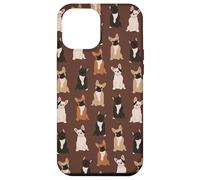 Preppy Pups - Chic French Bulldog Pattern in Fudge Brown Case for iPhone 12 Pro Max