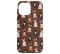 Preppy Pups - Chic French Bulldog Pattern in Fudge Brown Case for iPhone 13 Pro Max