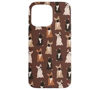 Preppy Pups - Chic French Bulldog Pattern in Fudge Brown Case for iPhone 15 Pro Max
