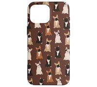 Preppy Pups - Chic French Bulldog Pattern in Fudge Brown Case for iPhone 16 Pro Max