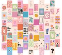 Preppy Room Decor, 70pcs Preppy Wall Collage Kit Aesthetic Pictures, Cute Preppy Wall Decor, Trendy Pink Photo Collage Kit 4"x6" Preppy Wall Art Posters, Preppy Things for Teen Girls Bedroom Dorm