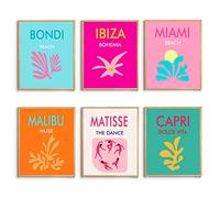 Preppy Room Decor Aesthetic Wall Art Prints -Set of 6 Preppy Wall Art Exhibition Poster & Prints, Preppy Posters for Room Aesthetic, Preppy Posters for Teen Girl Room UNFRAMED,8x10in