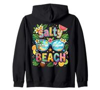 Preppy Salty Beach For Summer Lovers and Travelers Zip Hoodie