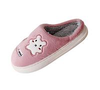 Preppy Slippers 2024 New Winter Women's Korean Thermal Wrapped Flat Bottom Thick Bottom Plush Cotton Slippers Battery Heated Slippers Women Closed Toe Outdoor Slippers Plantar Fasciitis Shoes