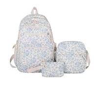 Preppy Style Bow School Backpack for Girls, 3 Piece Aesthetic Rucksack Set with Matching Messenger Bag, Kawaii Schoolbags Book Bag for Kids, Teens, Middle School