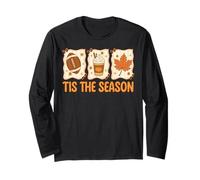 Preppy Tis The Season Fall Football Coffee Coquette Pumpkin Long Sleeve T-Shirt