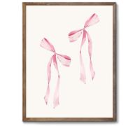 Preppy Watercolor Bows Canvas Posters Prints, Trendy Pink Bows Wall Art, Coquette Light Pink Cute Girly for Living Room Bedroom Poster 8x10 Unframed