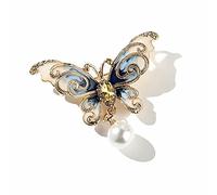 Preptep Butterfly Brooch Pin for Women Rhinestone Crystal Pearl Brooch Lapel Pin Clothing Hat Bag Accessories for Christmas Valentine's Day Birthday Gift